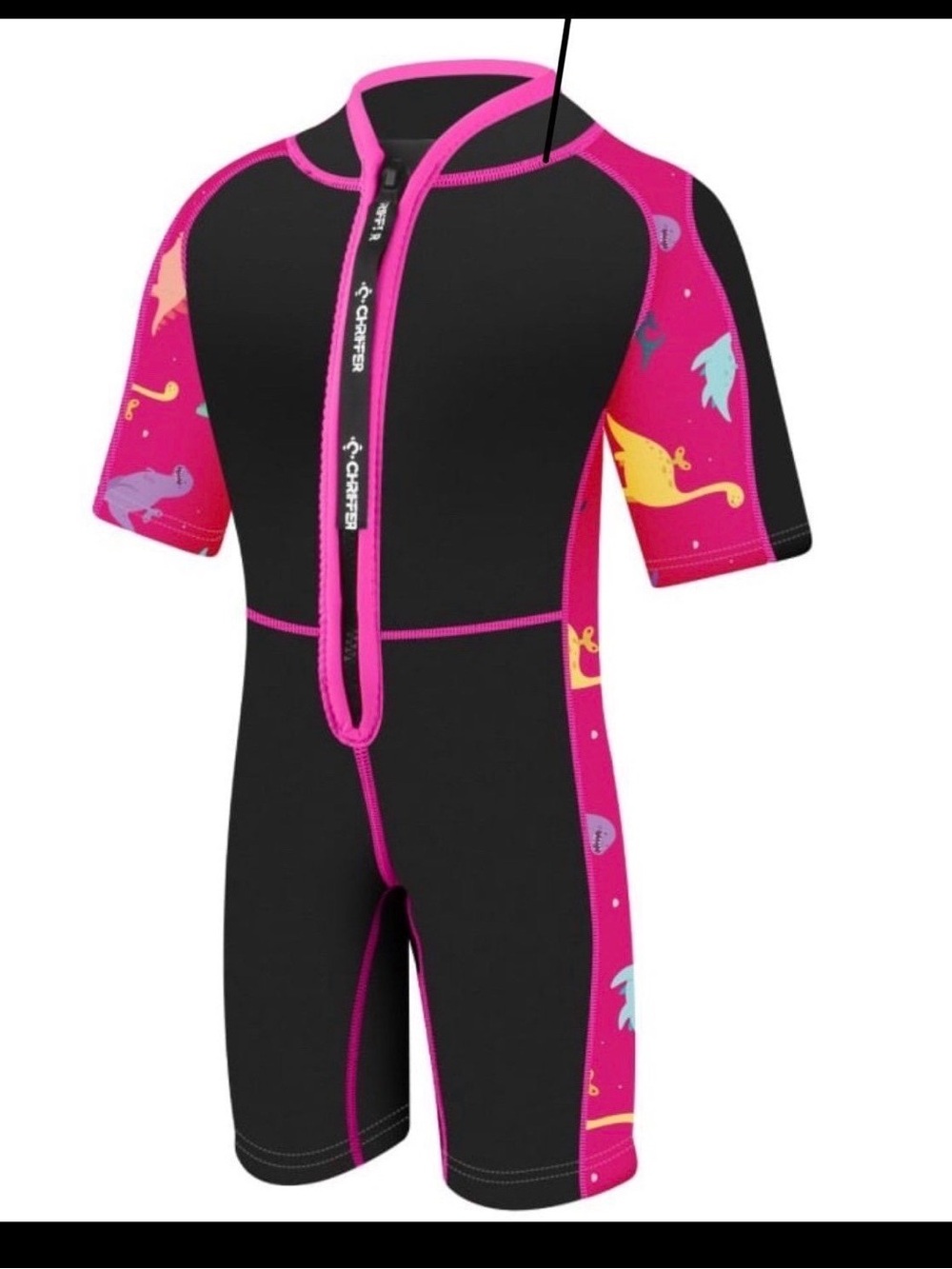 Childrens Black & Pink Shortie Wetsuit - Unbranded